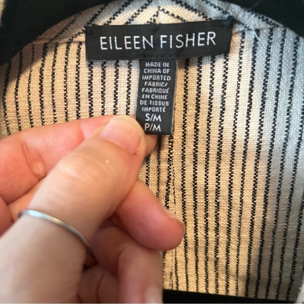 Eileen Fisher Striped Tan Women's Jacket size S/M - Picture 2 of 4